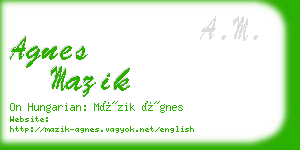 agnes mazik business card